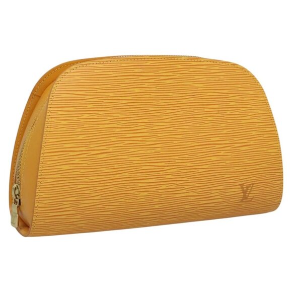 LOUIS VUITTON Epi Dauphine MM Pouch Tassili Yellow LV Auth ep7183 - Picture 1 of 16
